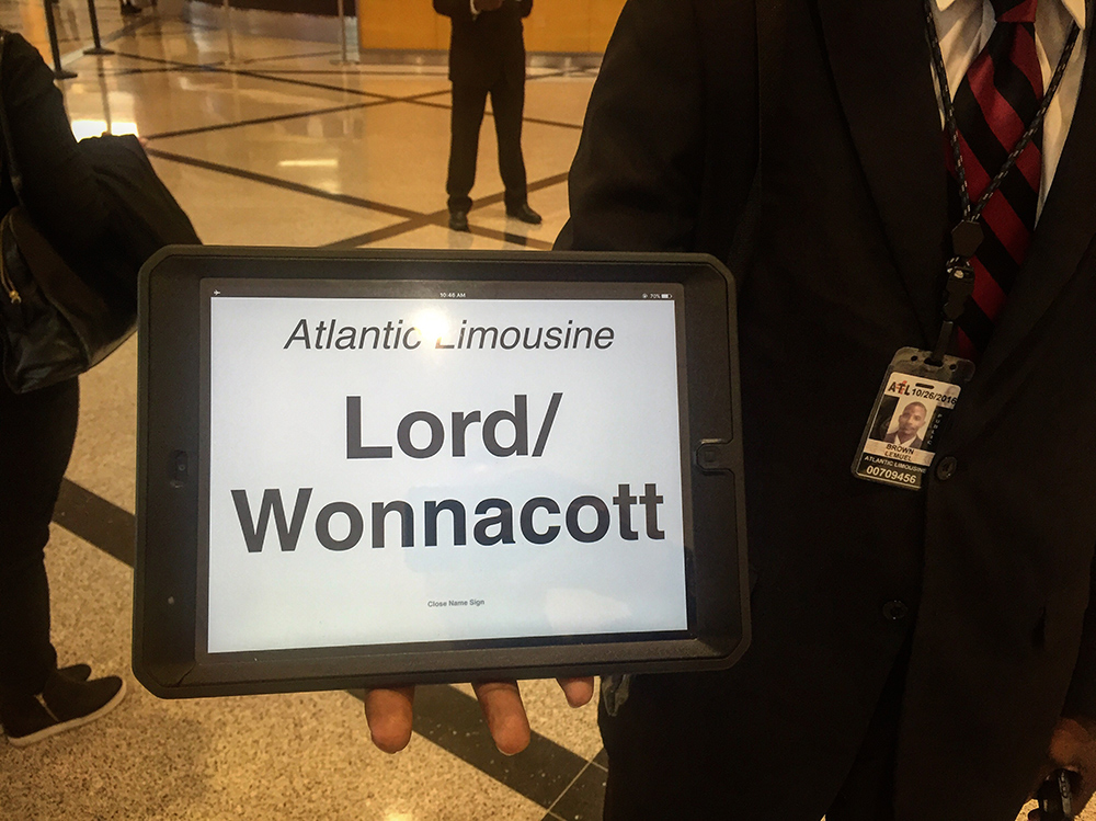 Ms Lord and myself being greeted...